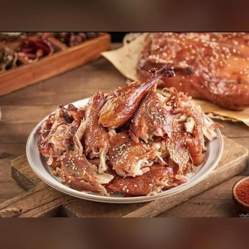 手撕烤鸭成品，加热就可以食用，售卖，一手货源