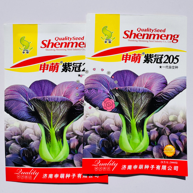 申萌紫冠205小油菜种子优质早熟高产耐热抗病商品性佳