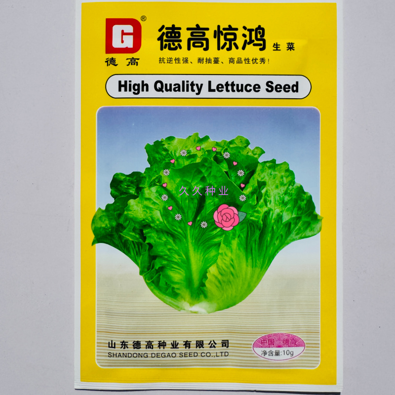 德高惊鸿生菜种子耐湿热高脚直立紧凑抗逆耐抽苔基地大田用种