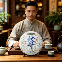 地界普洱茶饼生茶357克/饼冰岛五寨