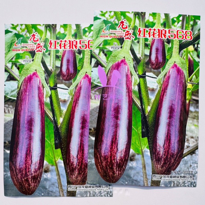 红花狼568茄子种籽长棒形花茄种孑春秋两季高档竹丝茄种子