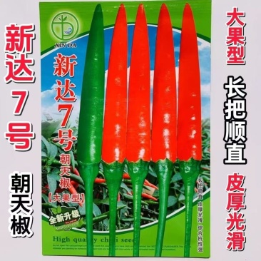 新达7号朝天椒种子早熟深绿特大果朝天椒种籽长把顺直硬度好