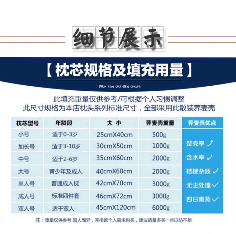 包邮）10斤荞麦壳荞麦皮高温免洗杀菌荞麦枕芯填充物荞麦壳