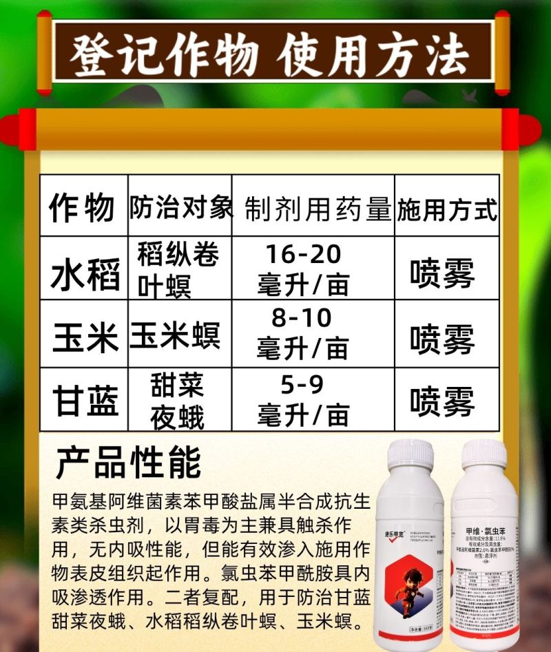 11.6%甲维氯虫苯甜菜夜蛾青虫肉虫蔬菜果树农药杀虫剂