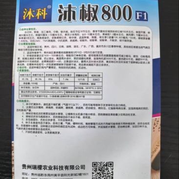 辣椒种子沐椒800厂家直销各种规格品类齐全，质量有保证
