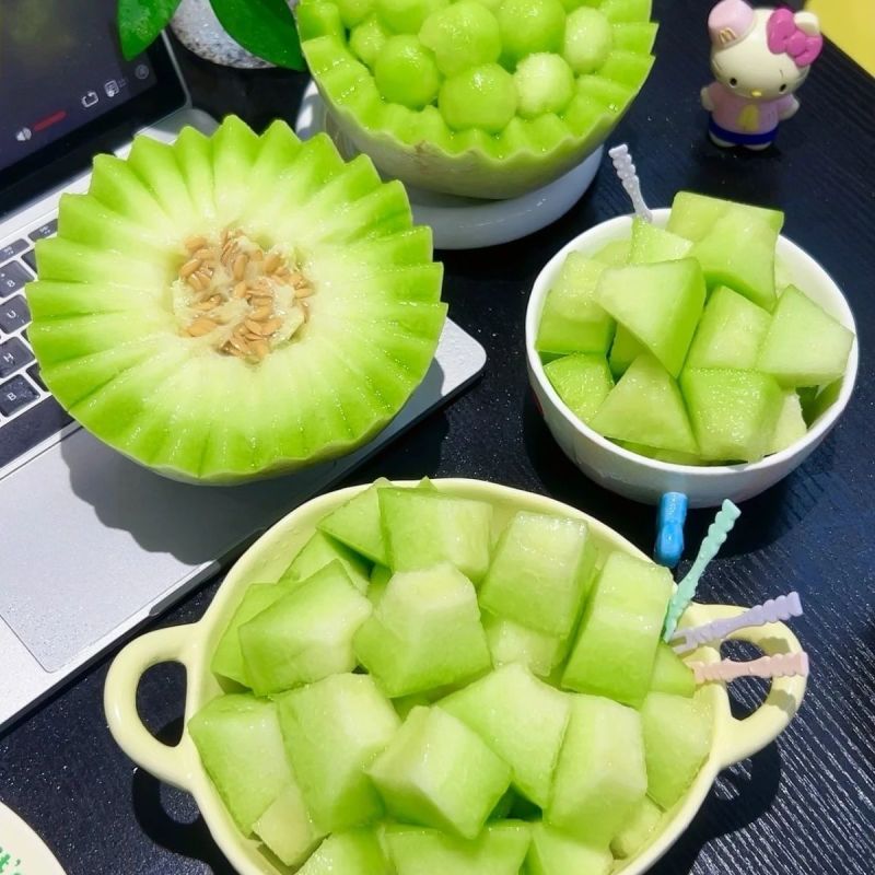 【爆甜玉菇】山东玉菇甜瓜冰淇淋当季蜜瓜现摘新鲜水果哈密瓜