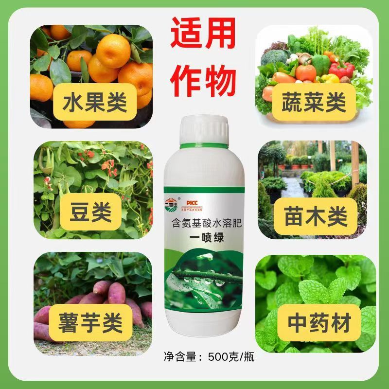 含氨基酸叶面肥一喷绿不干尖没斑点效果看的见