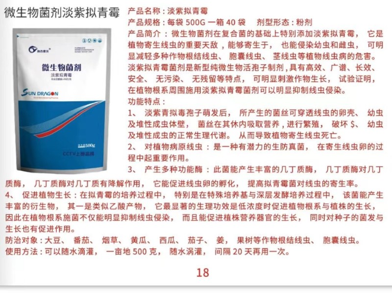 淡紫拟青霉根线虫的克星一亩地一袋冲施洒施