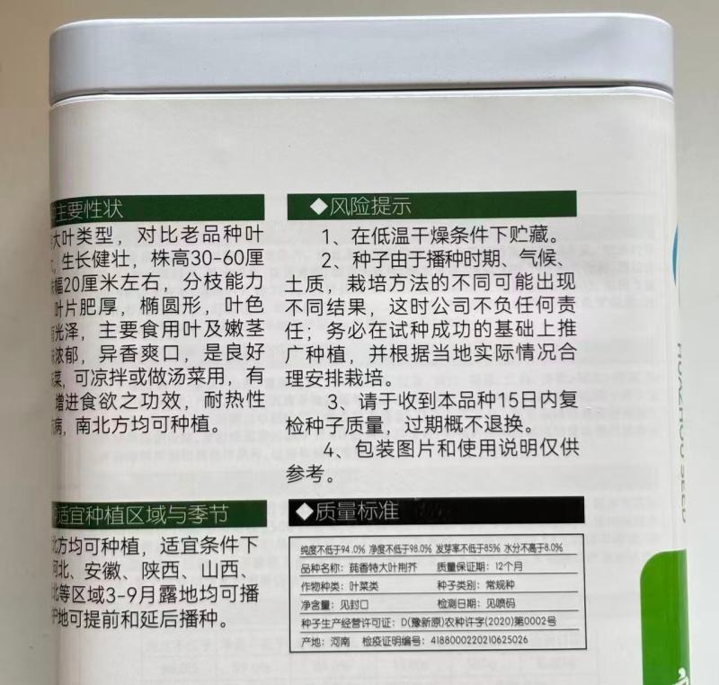 莼香特大叶荆芥种子叶片肥厚香味浓郁调味菜种子荆棘菜荆芥菜