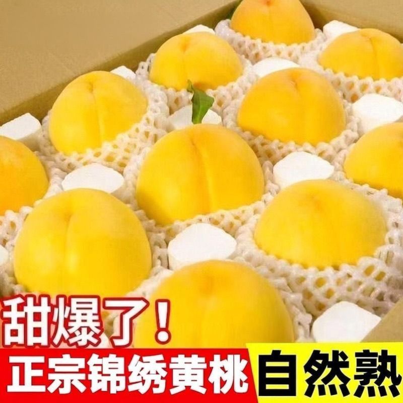 陕西黄桃黄金蜜黄桃套袋黄桃彩虹桃大量上市一件代发，对接电