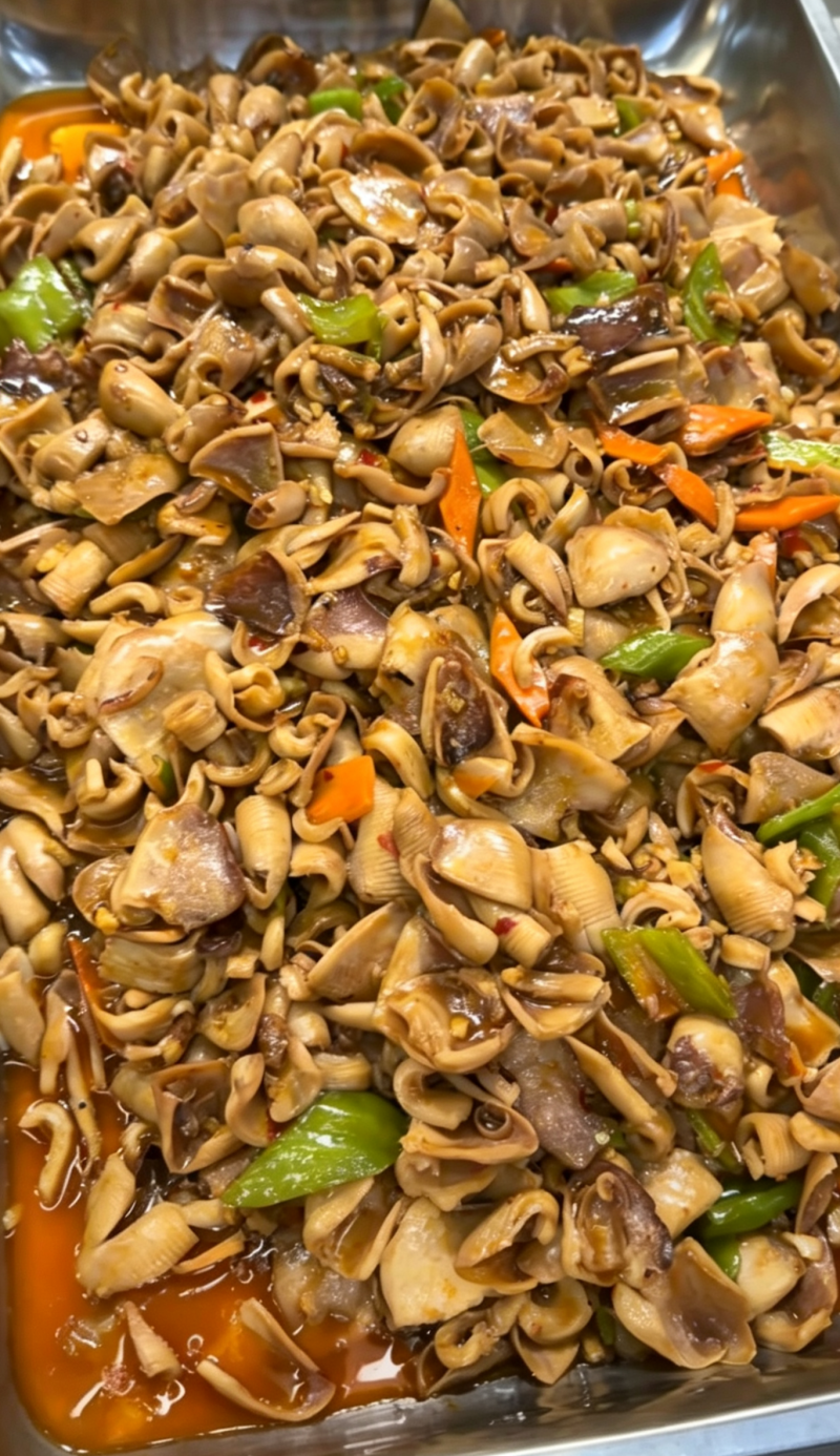 船冻真鱿阿尤耳块条，不泡药水的，原汁原味！口感脆！食堂饭