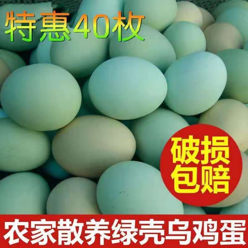我老家新鲜乌鸡蛋40-45g绿壳蛋农村土鸡蛋