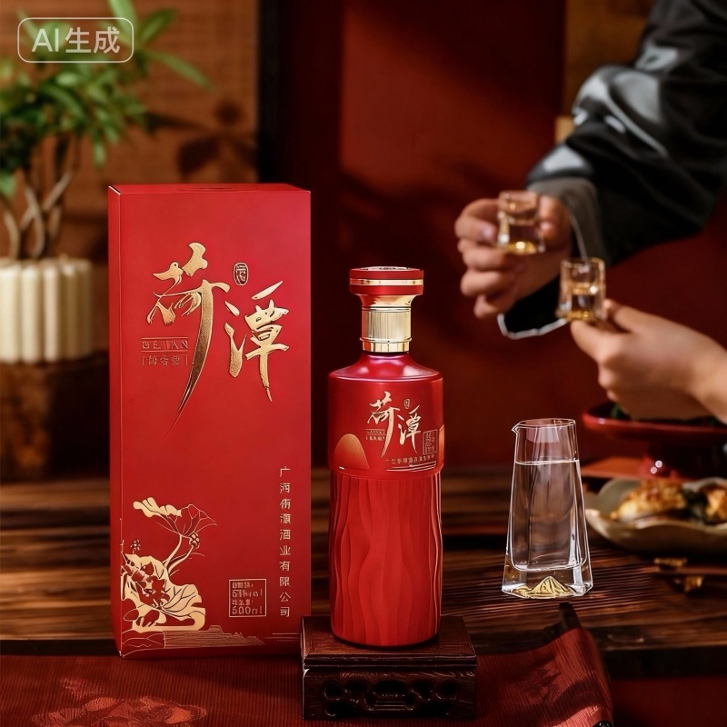 荷潭美酒桂派酱香明清工艺高梁酿造整箱6瓶婚宴商务用酒