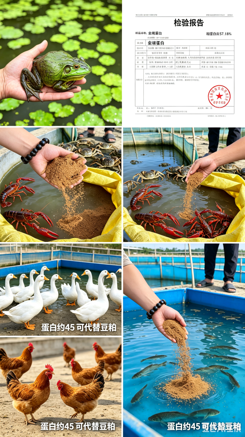 虫㷧蛋白适合水产综合饲料用，蛋白57可吸收率90