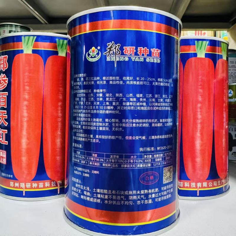 郑参百天红胡萝卜种子高产脆甜三红胡萝卜种籽七寸胡萝卜种子
