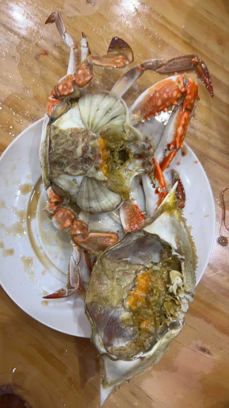 梭子蟹带上黄了里面藏了一颗鸭蛋黄