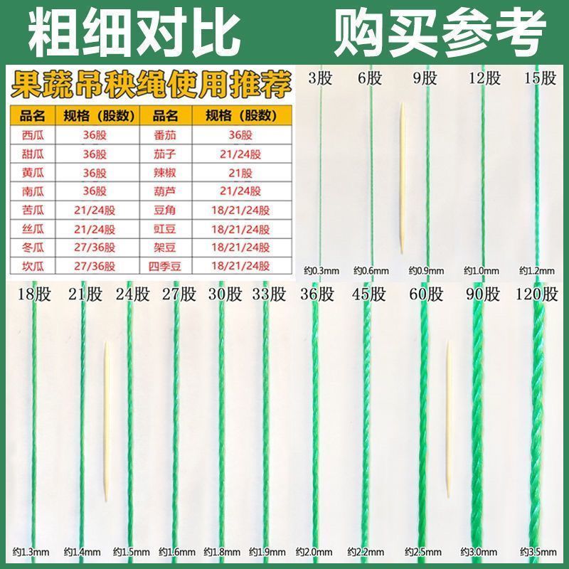 吊秧绳吊蔓绳黄瓜西红柿辣椒吊绳蔬菜大棚耐磨聚乙烯线农用