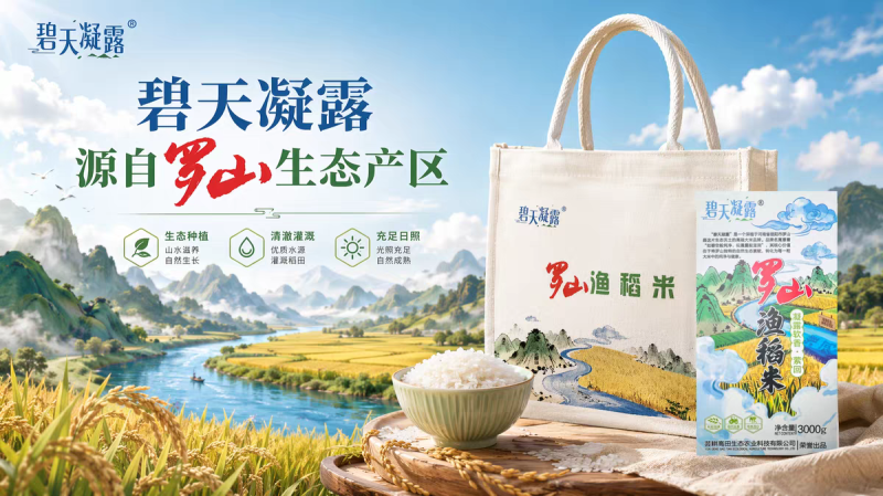 “碧天凝露”牌罗山渔稻米真空包装3kg生态种植