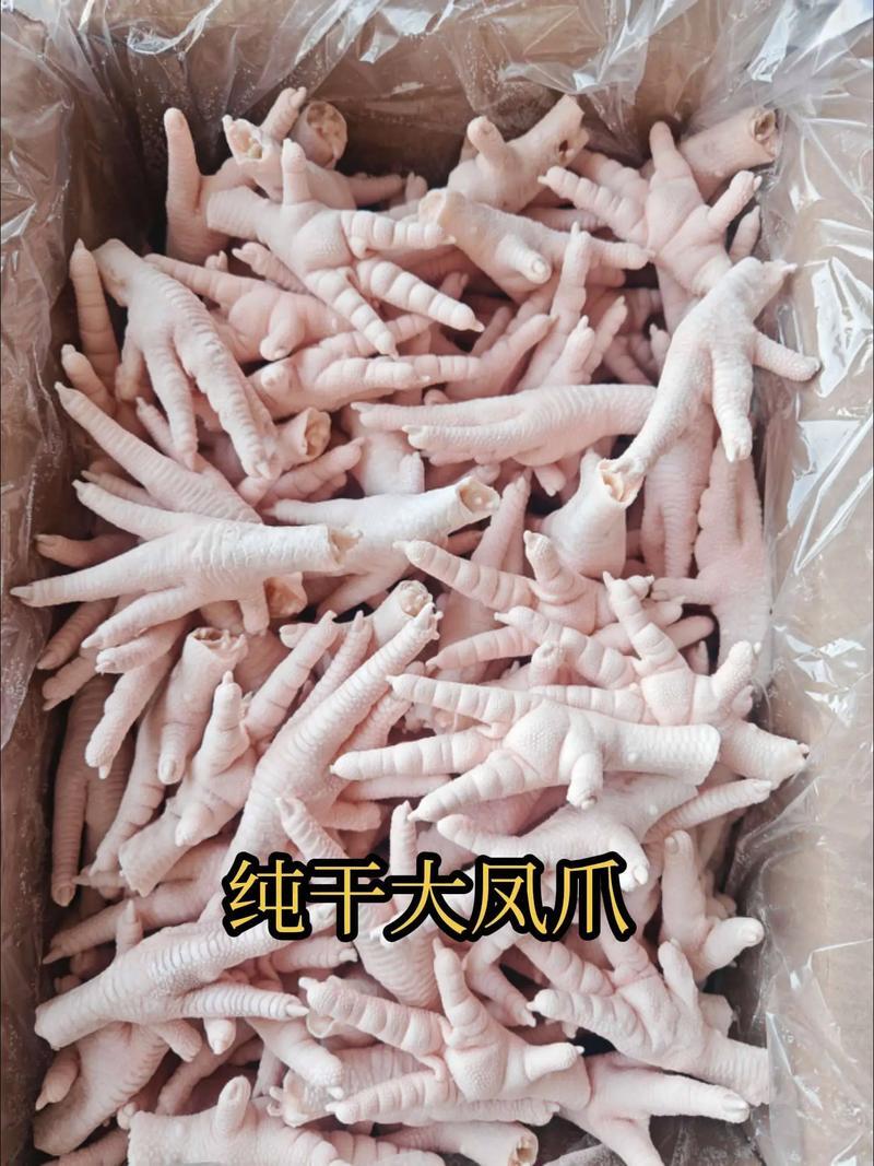鸡凤爪单个重量35克以上，大小个头很均匀山东腾惠将成