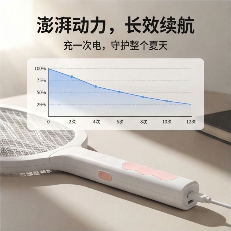 宝量电蚊拍苍蝇拍家用充电式大容量新款灭驱拍驱蚊神器电蚊子