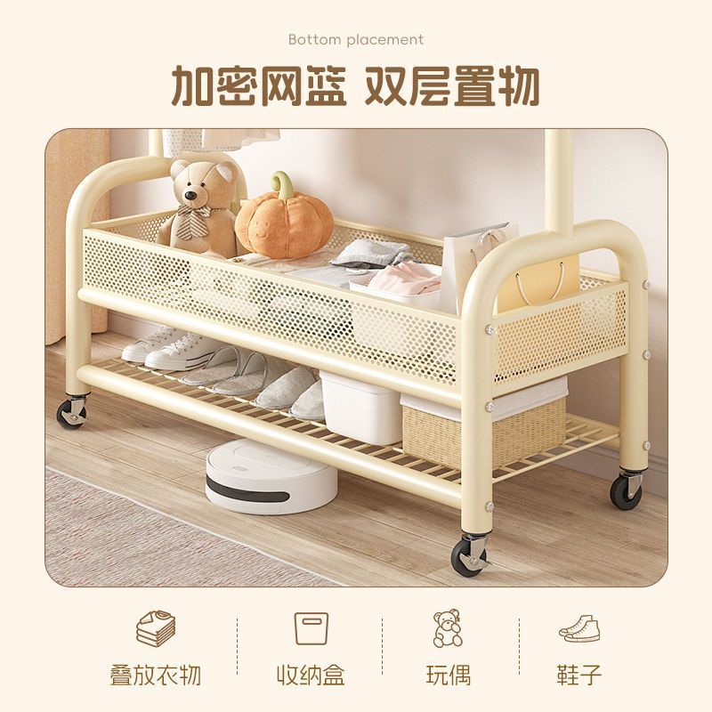 落地晾衣架鞋架立式卧室挂衣服架子巨粗小型阳台家用晾衣神器