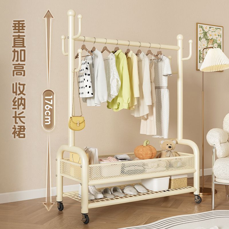 落地晾衣架鞋架立式卧室挂衣服架子巨粗小型阳台家用晾衣神器