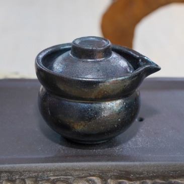 荥经砂器茶具怀旧复古手工黑砂茶壶做旧老式泡茶壶手抓壶