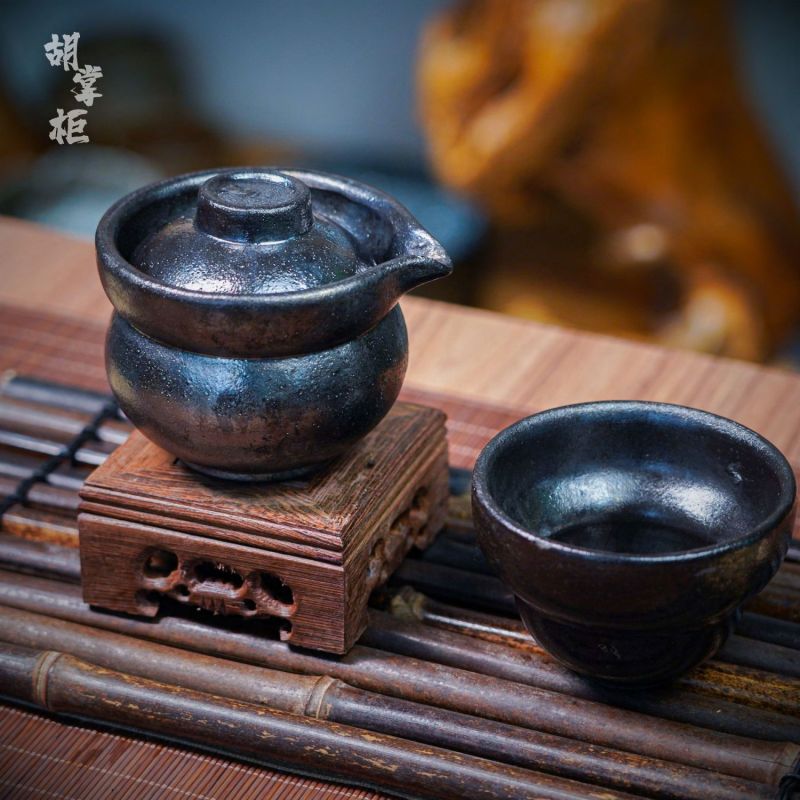 荥经砂器茶具怀旧复古手工黑砂茶壶做旧老式泡茶壶手抓壶