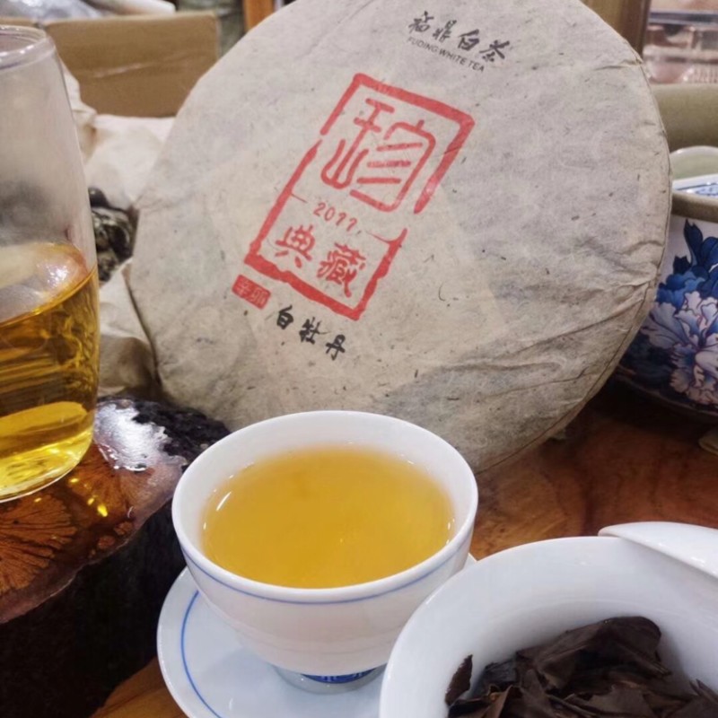 福鼎老白茶口粮茶白牡丹茶饼350克/饼口感甘甜醇厚包邮