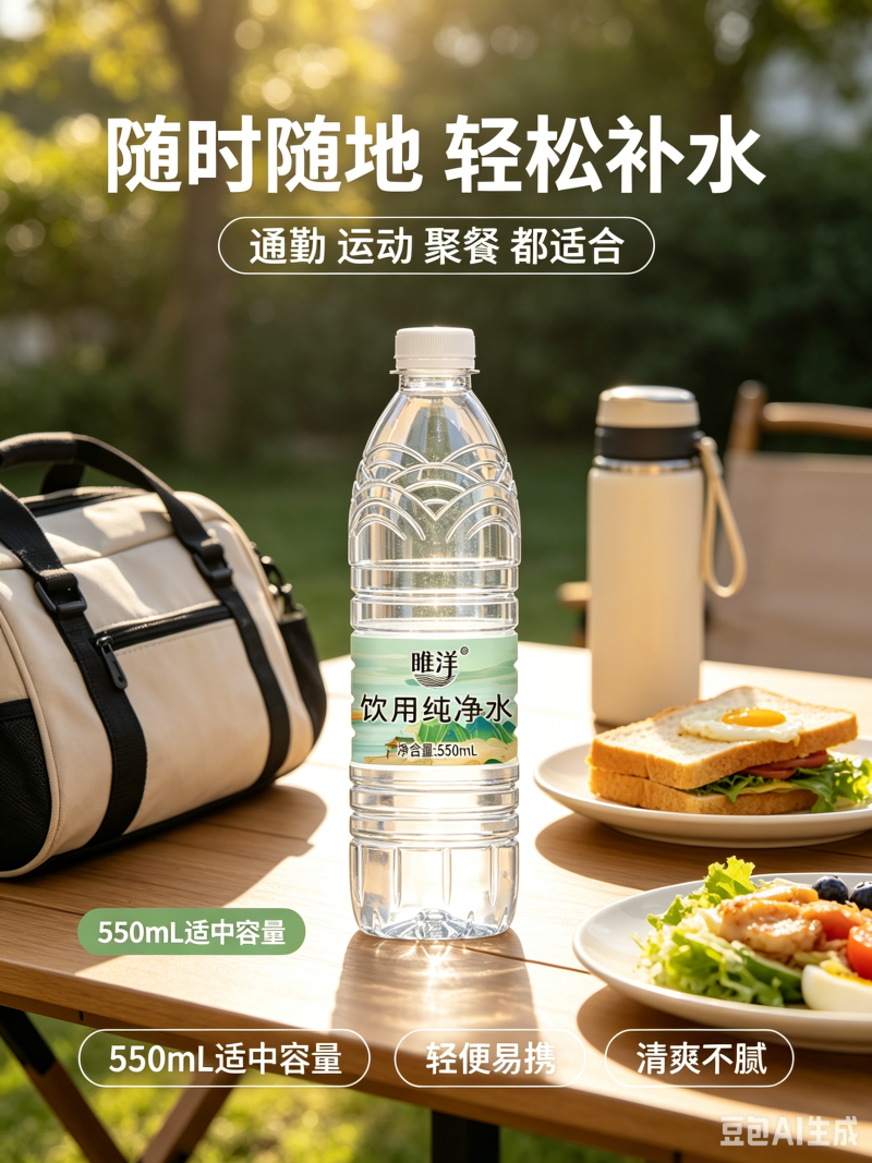 新款唯洋纯净水550ml外观新包装口感清爽整箱货源