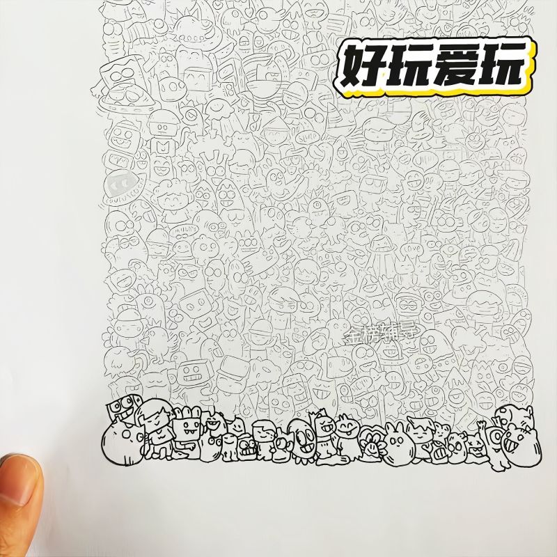 新款小红书摸鱼线条画控笔练习简笔画图稿解压画画练习临摹图