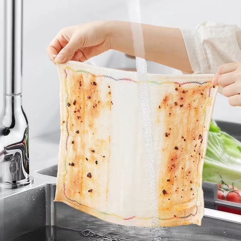 洗碗布不沾油厨房彩虹抹布吸水不掉毛擦桌清洁毛巾家用水槽批