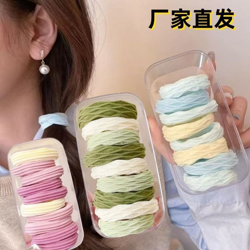 新款抹茶绿高颜值发圈发绳高弹力橡皮筋皮筋头发ins头绳马