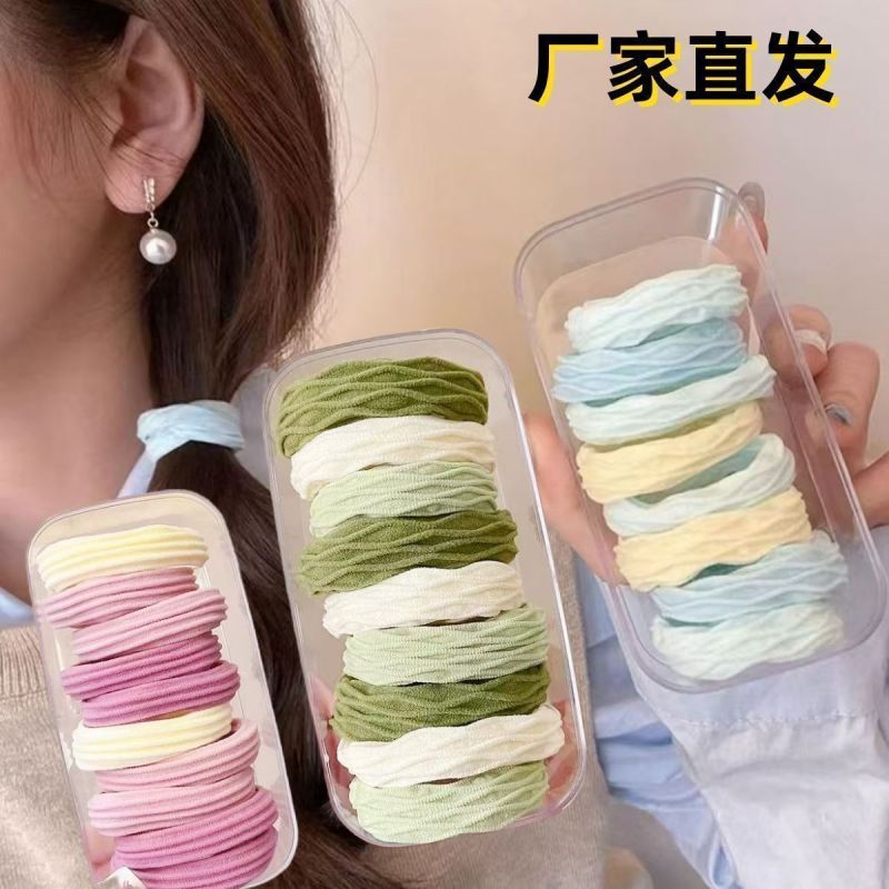 新款抹茶绿高颜值发圈发绳高弹力橡皮筋皮筋头发ins头绳马