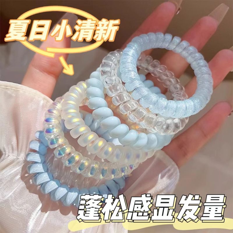 多巴胺色系电话线发圈高弹力扎马尾气质头绳不伤发丸子头发绳