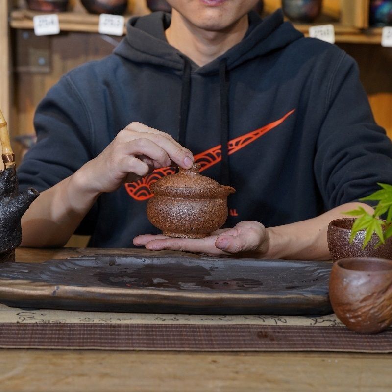 正品荥经砂器茶具手抓壶粗陶茶壶泡茶壶功夫茶具荥经黑砂老式