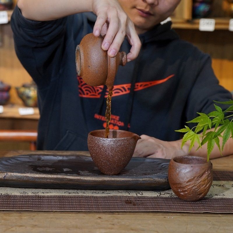 正品荥经砂器茶具手抓壶粗陶茶壶泡茶壶功夫茶具荥经黑砂老式
