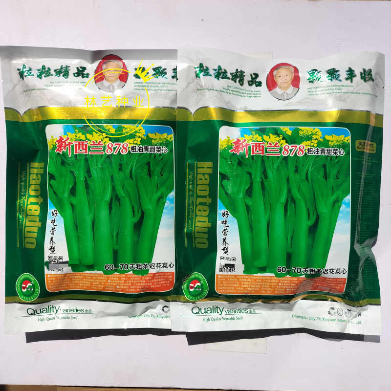 新西兰878粗油青甜菜心种子60-70天粗条迟花菜心叶