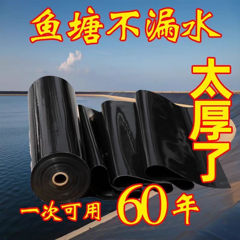 鱼塘防渗膜耐用蓄水池土工膜黑色薄膜鱼池专用加厚水池防水布