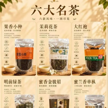 厂家直销六茶100克装，封好口袋的，全国发货