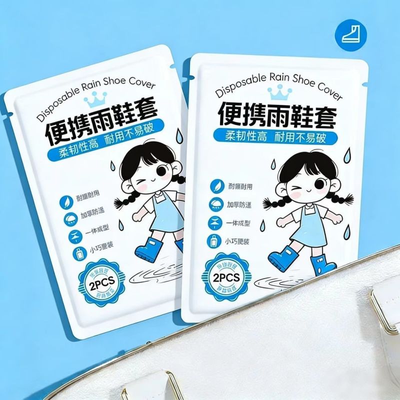 一次性雨鞋鞋套袜子下雨天防滑免洗防水防臭加厚塑料室外耐磨