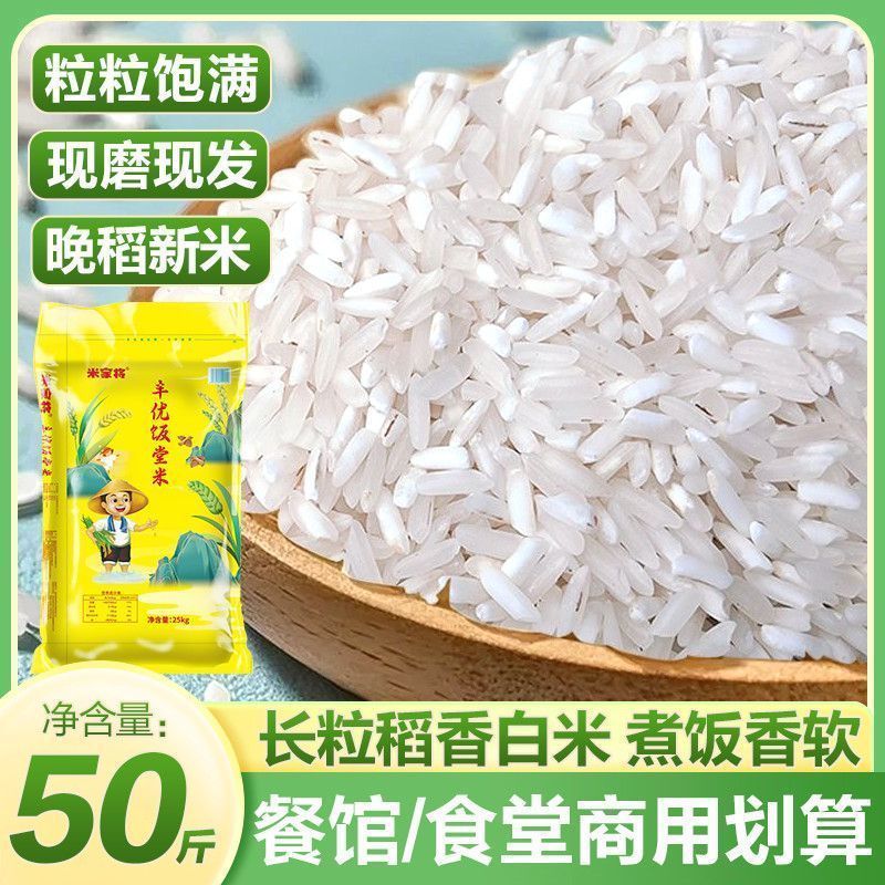 长粒香丝苗米50斤南方大米25kg晚稻香白米饭堂店商用现