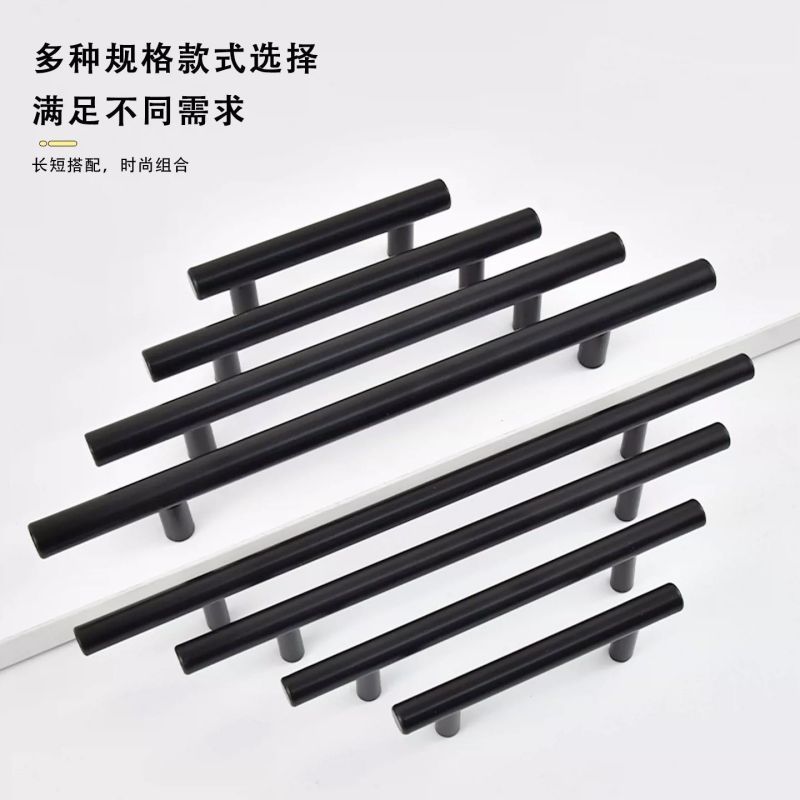 美式圆形不锈钢拉手橱柜门拉丝银色黑色拉手现代简约抽屉金色