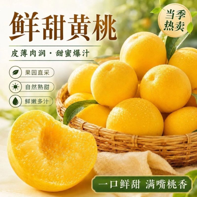 正宗山东蒙阴黄金油桃新鲜水果黄皮黄肉无毛脆甜爆汁直发