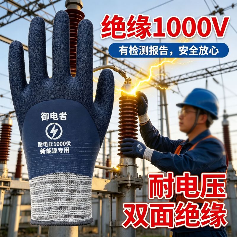 正品1000V绝缘手套电工防触电低压汽车维修带电作业工地
