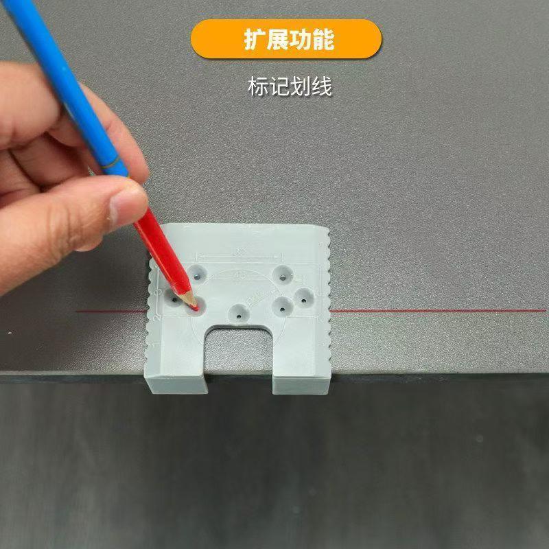 新款多功能铰链安装固定片带强磁定位打孔门缝2mm实用工具