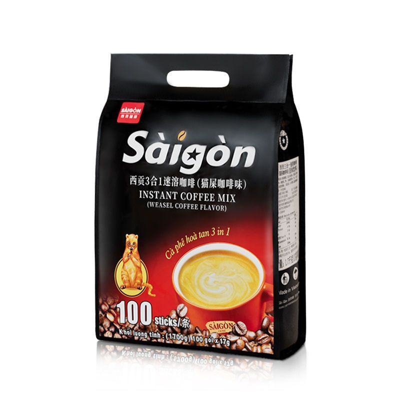 正宗越南原装进口西贡猫屎咖啡三合一1700g*袋100杯