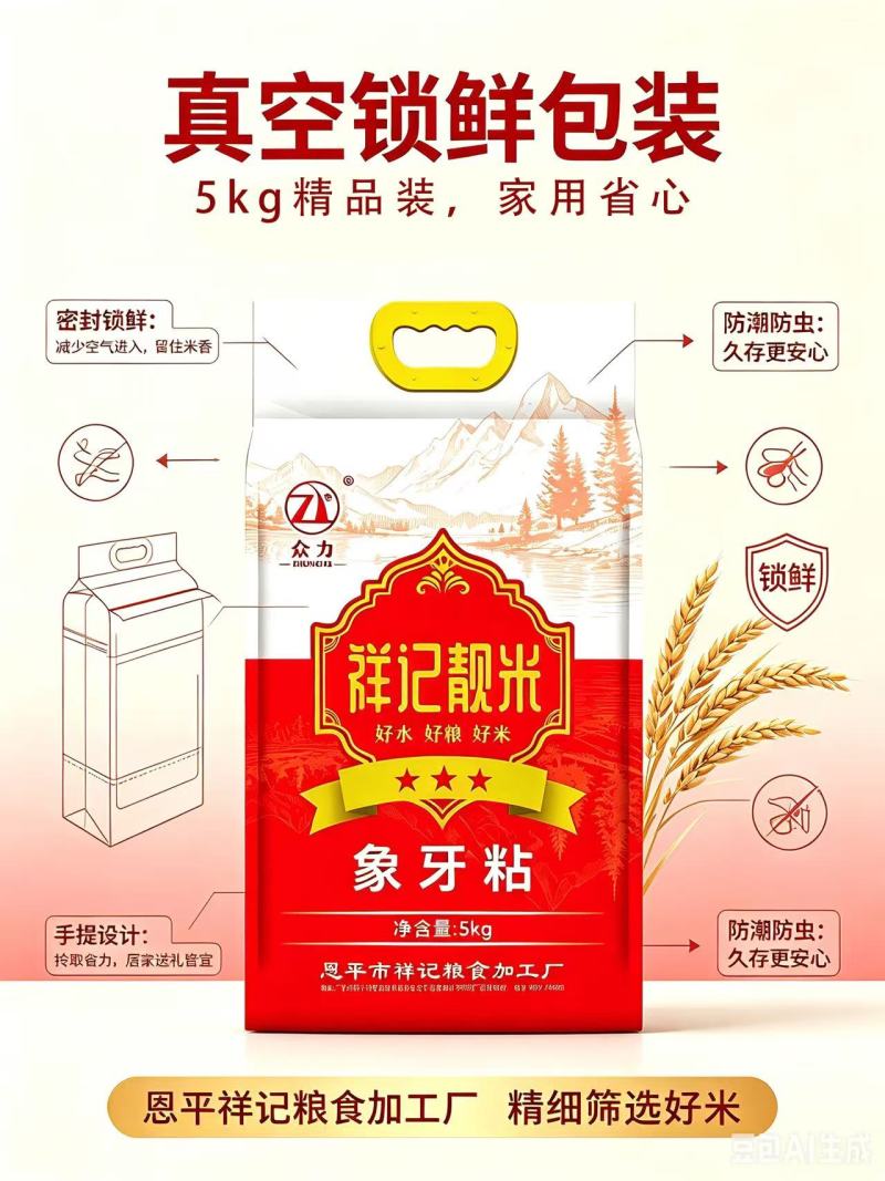 广东省恩平市祥记3星象牙粘香米