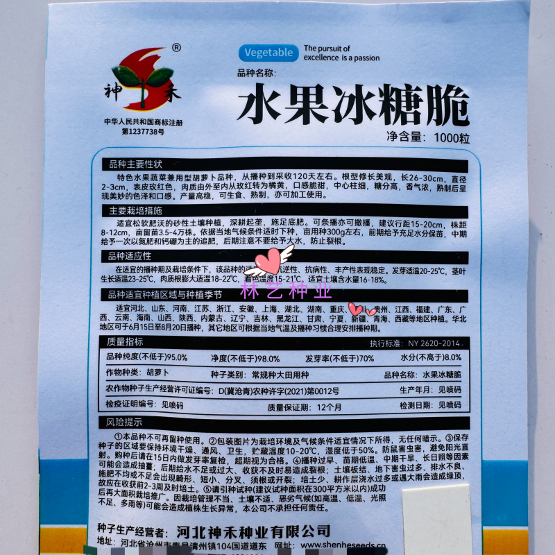 水果冰糖脆透心红水果胡萝卜种子甜脆生吃抗旱耐热夏秋季蔬菜