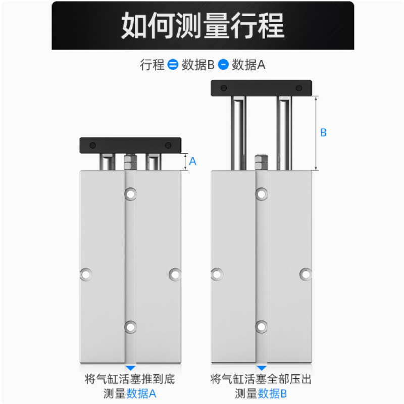 TN双轴双杆气缸小型气动标准大推力TDA10/16/20